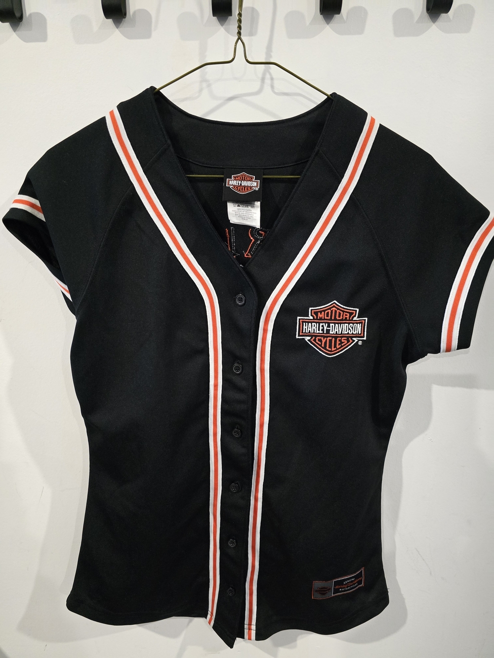 Harley-Davidson Black Jersey with Orange & White Trim